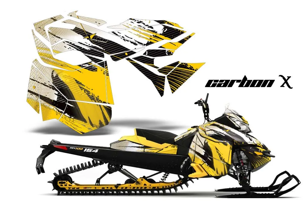 Ski Doo Rev XM Summit Sled Graphic Kit - 2013-2016 Carbon X Yellow