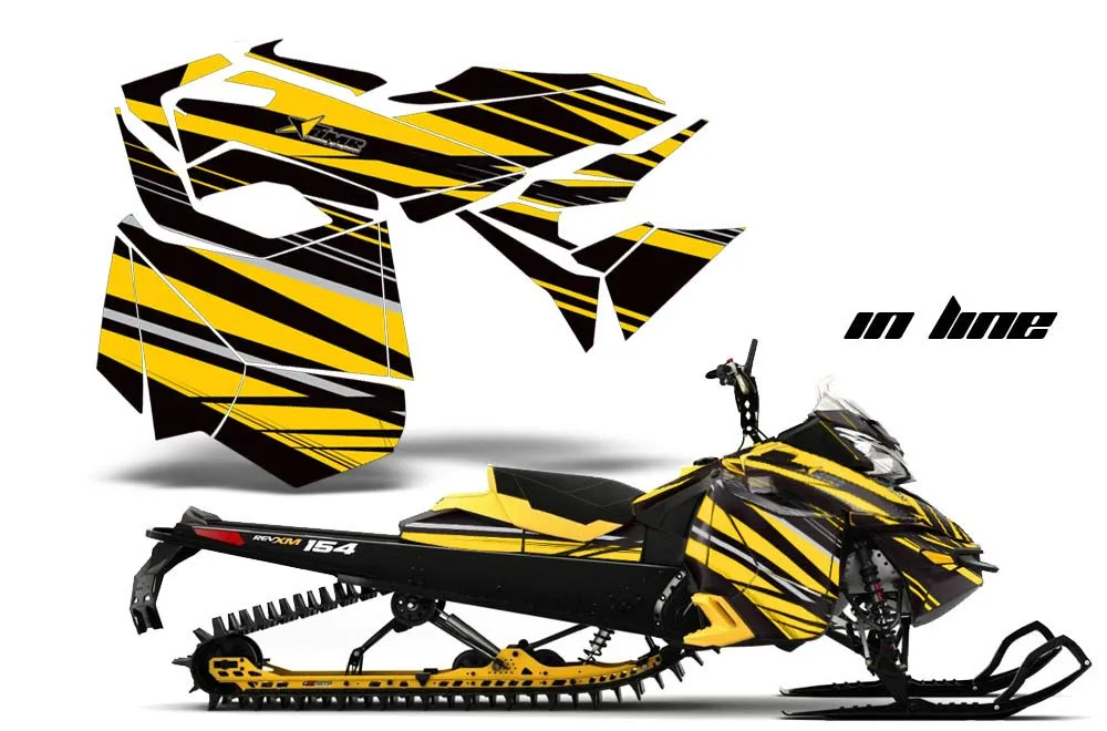 Ski Doo Rev XM Summit Sled Graphic Kit - 2013-2016 In Line Yellow