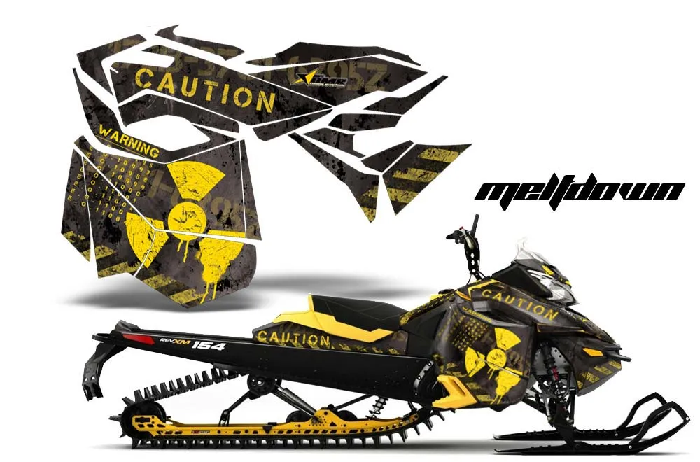 Ski Doo Rev XM Summit Sled Graphic Kit - 2013-2016 Meltdown Black