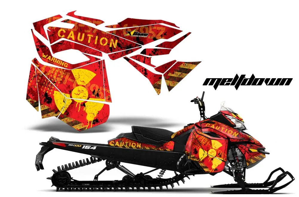 Ski Doo Rev XM Summit Sled Graphic Kit - 2013-2016 Meltdown Red