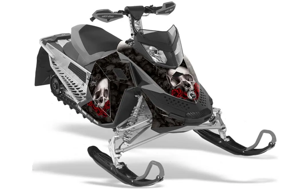 Ski Doo Rev XP Sled Graphic Kit - 2008-2012 Bone Collector Black