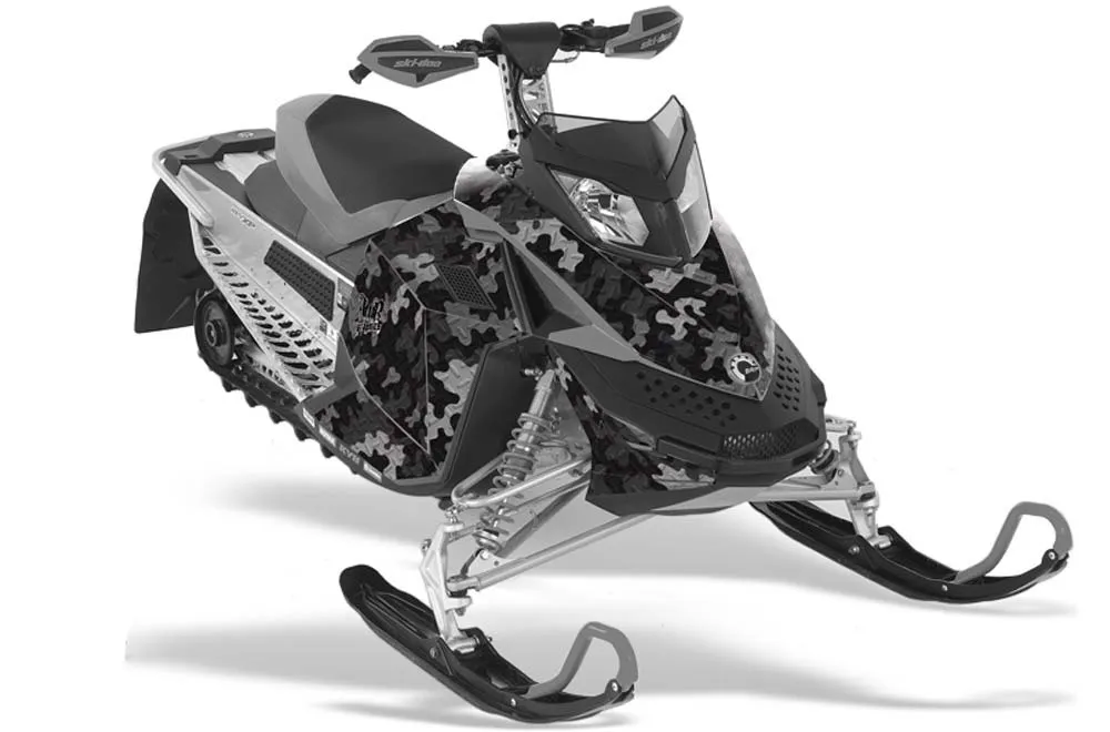 Ski Doo Rev XP Sled Graphic Kit - 2008-2012 Camoplate Black