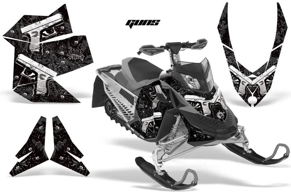 Ski Doo Rev XP Sled Graphic Kit - 2008-2012 Glock Black