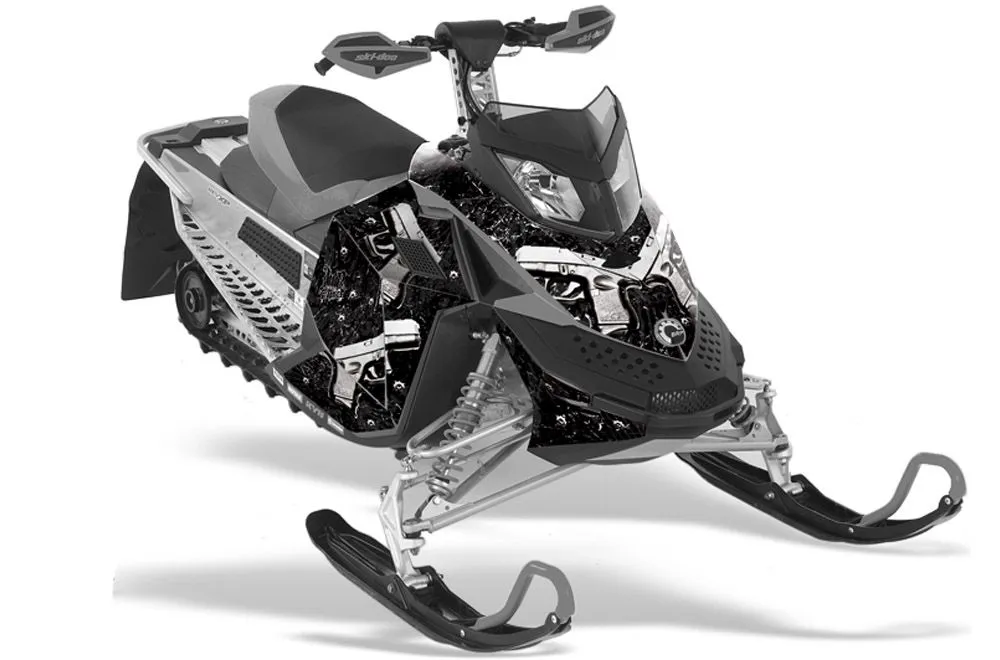 Ski Doo Rev XP Sled Graphic Kit - 2008-2012 Glock Black