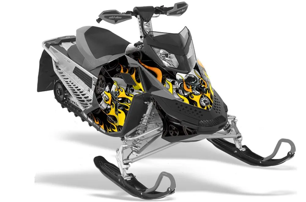 Ski Doo Rev XP Sled Graphic Kit - 2008-2012 Motorhead Black