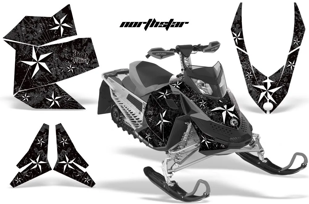 Ski Doo Rev XP Sled Graphic Kit - 2008-2012 North Star Black