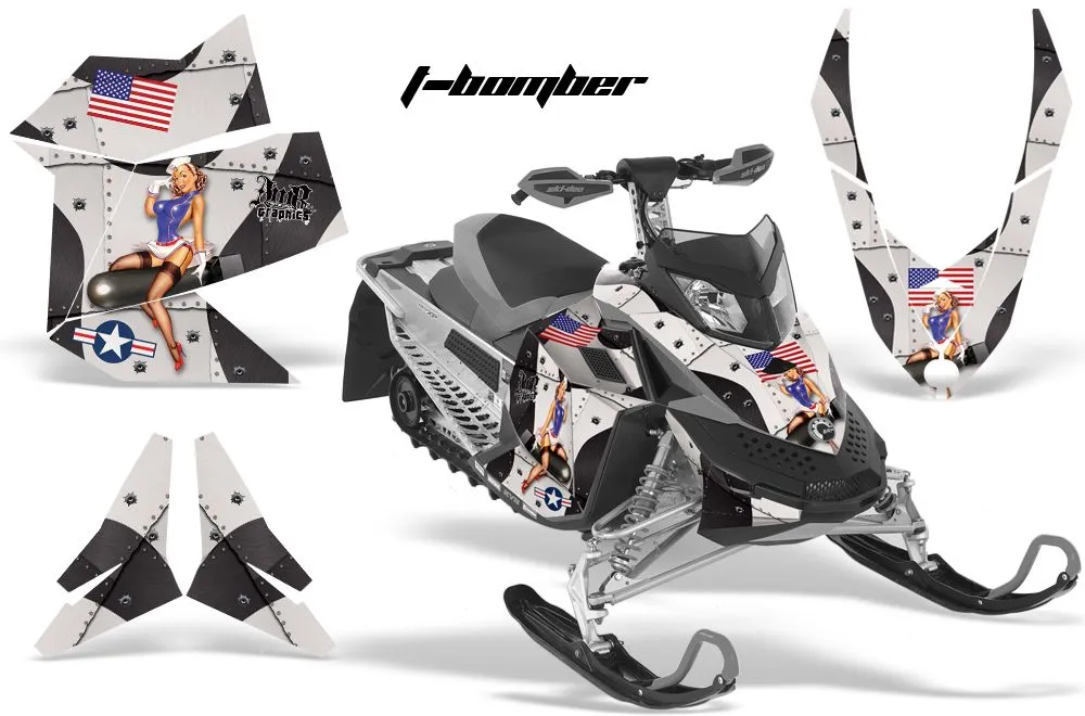 Ski Doo Rev XP Sled Graphic Kit - 2008-2012 T Bomber Black