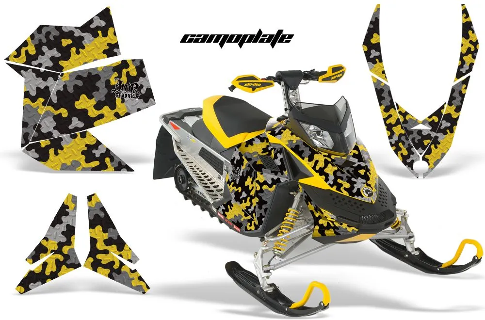Ski Doo Rev XP Sled Graphic Kit - 2008-2012 Camoplate Yellow