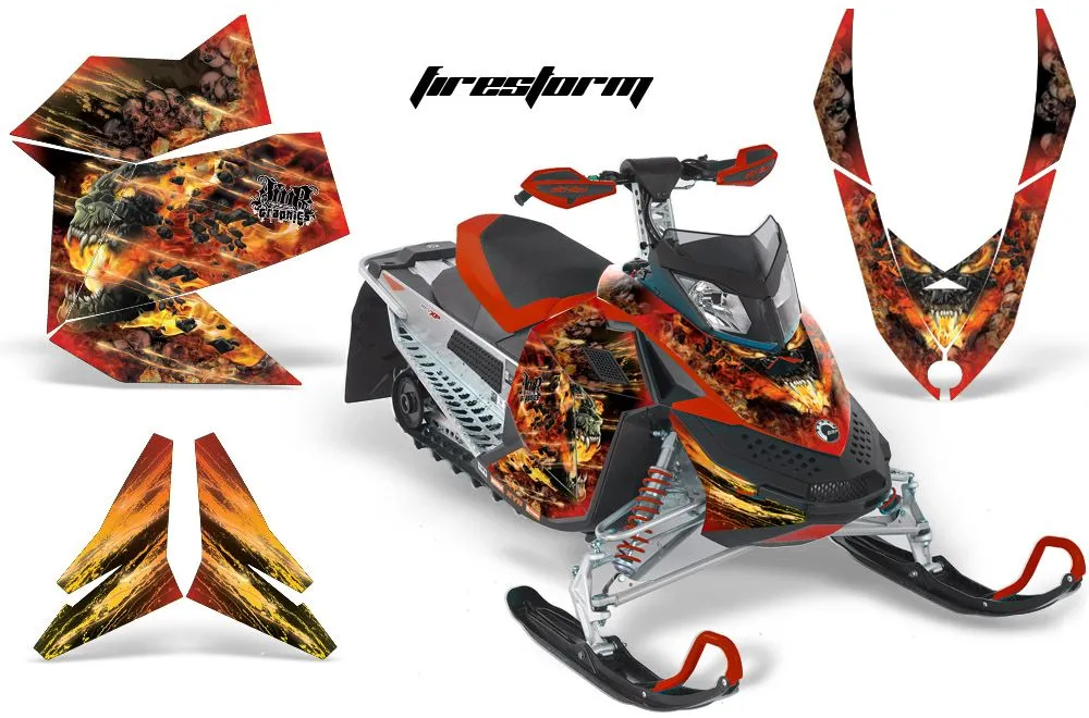 Ski Doo Rev XP Sled Graphic Kit - 2008-2012 Firestorm Red