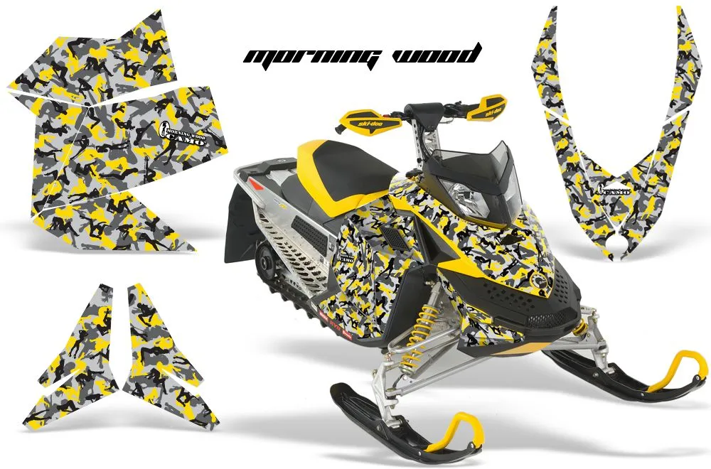 Ski Doo Rev XP Sled Graphic Kit - 2008-2012 Morning Wood Yellow