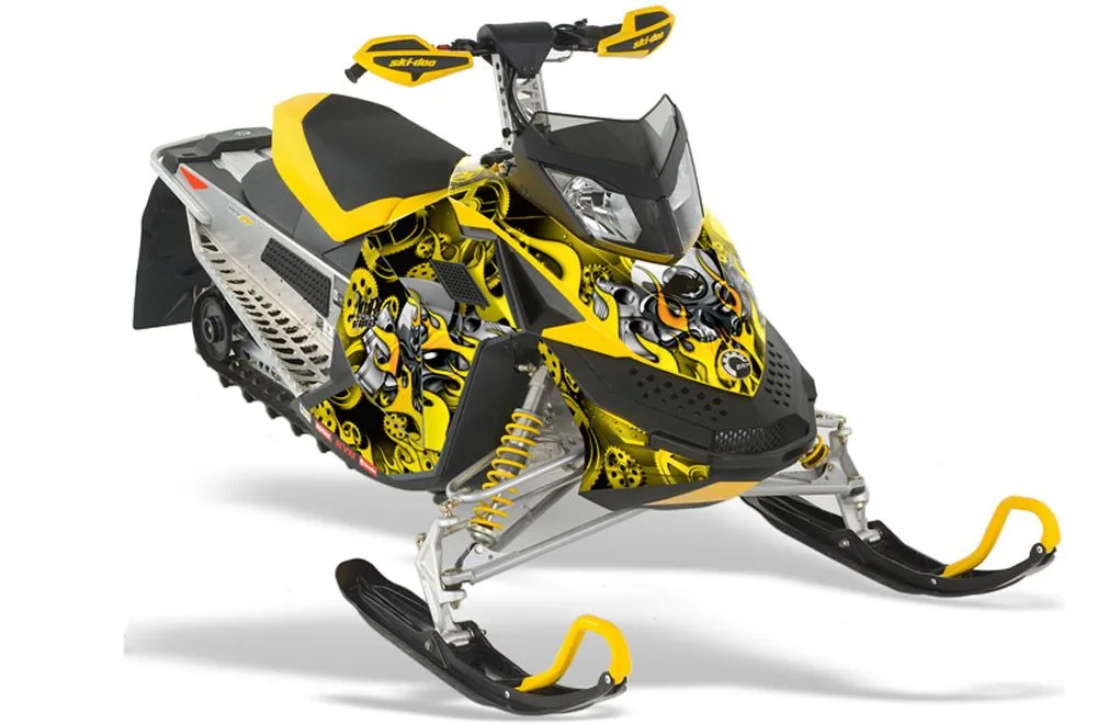 Ski Doo Rev XP Sled Graphic Kit - 2008-2012 Motorhead Yellow