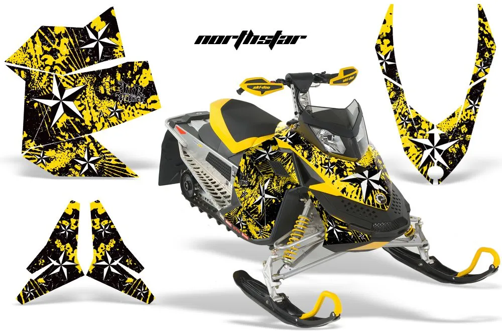 Ski Doo Rev XP Sled Graphic Kit - 2008-2012 North Star Yellow