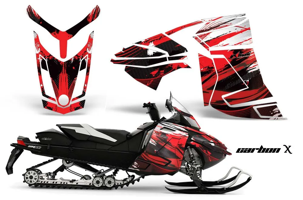 Ski Doo Rev XR Sled Graphic Kit - 2009-2015 Carbon X Red