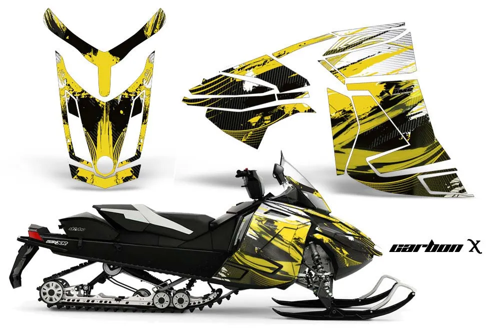 Ski Doo Rev XR Sled Graphic Kit - 2009-2015 Carbon X Yellow