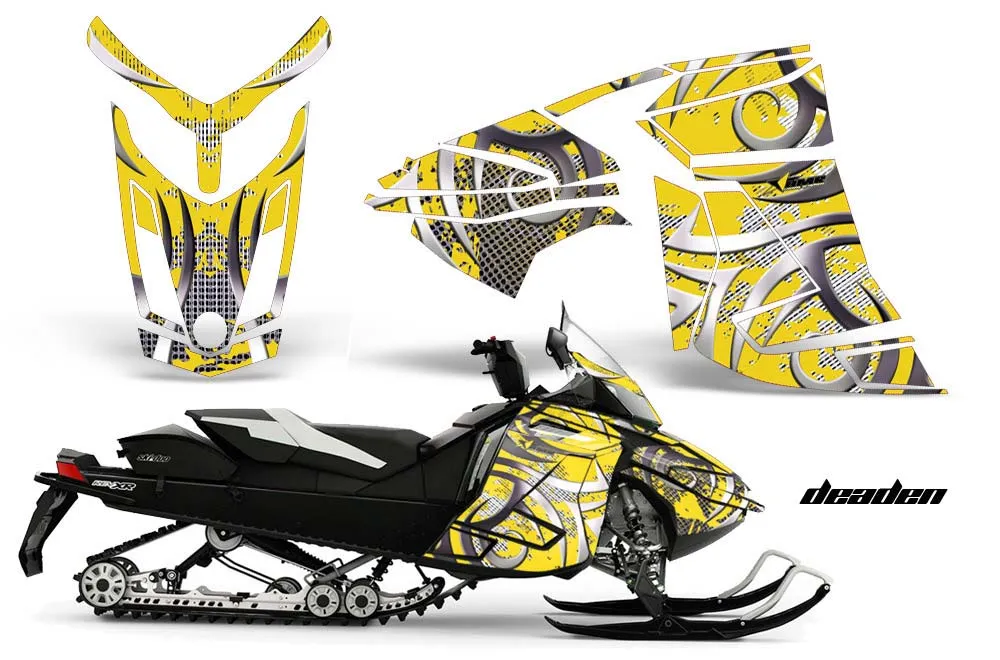 Ski Doo Rev XR Sled Graphic Kit - 2009-2015 Deaden Yellow