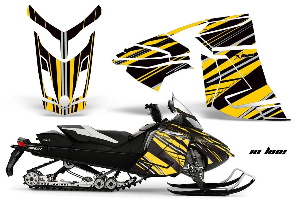 Ski Doo Rev XR Sled Graphic Kit - 2009-2015 In Line Yellow