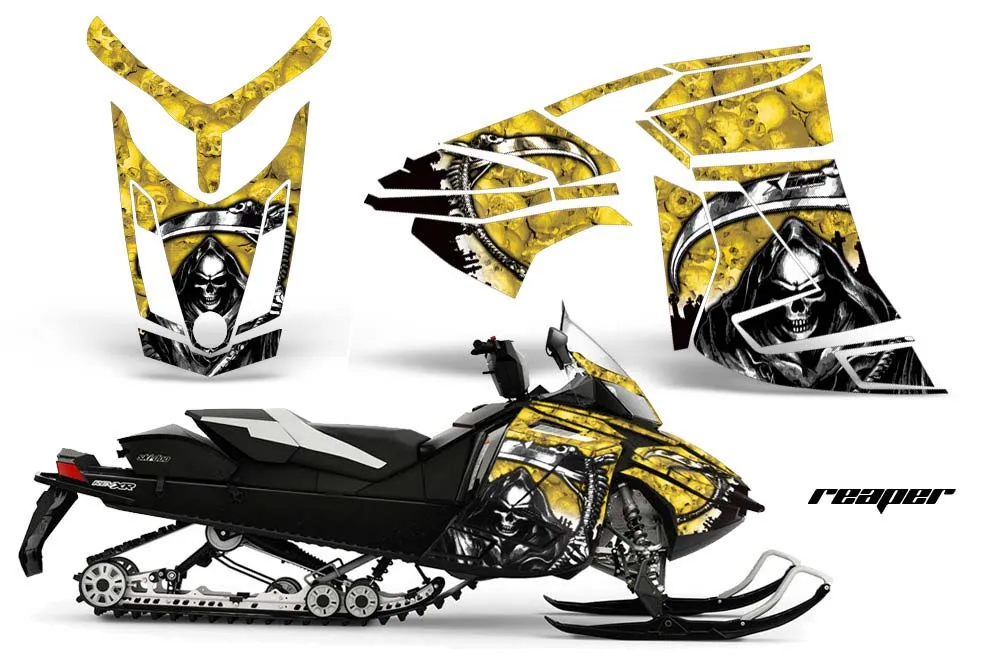 Ski Doo Rev XR Sled Graphic Kit - 2009-2015 Reaper Yellow