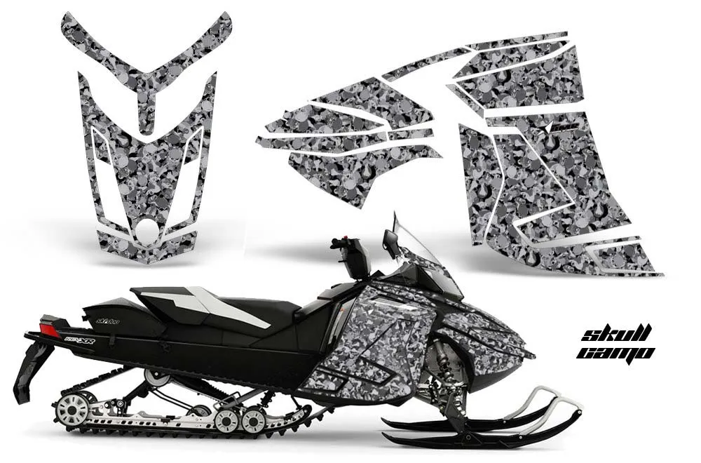 Ski Doo Rev XR Sled Graphic Kit - 2009-2015 Skull Camo Black