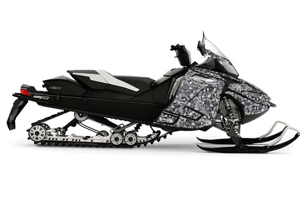 Ski Doo Rev XR Sled Graphic Kit - 2009-2015 Skull Camo Black