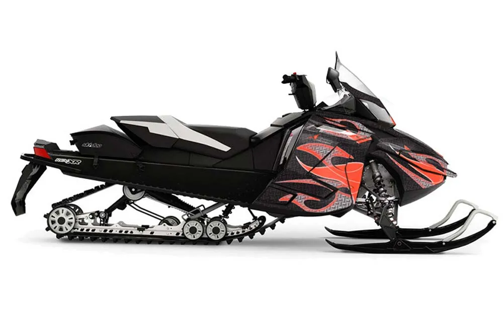 Ski Doo Rev XR Sled Graphic Kit - 2009-2015 Tribal Flames Red