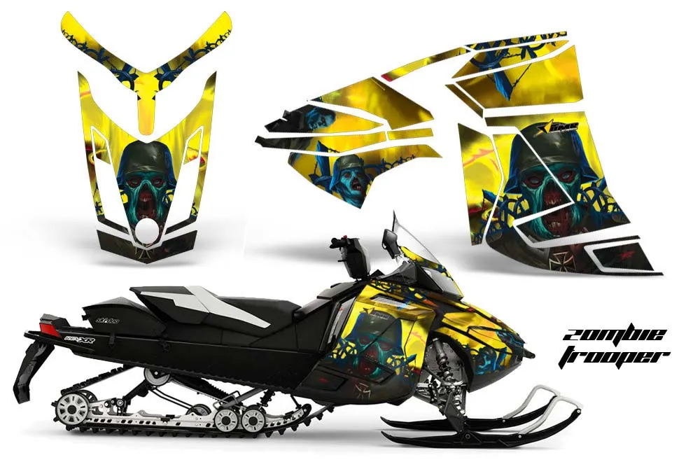 Ski Doo Rev XR Sled Graphic Kit - 2009-2015 Zombie Trooper Yellow