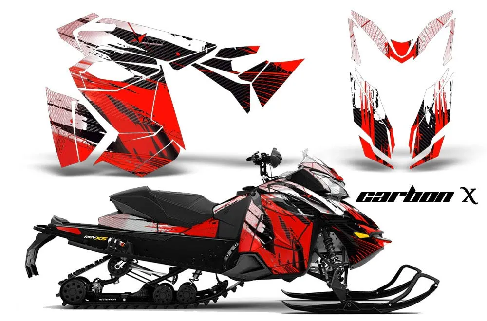 Ski Doo Rev XS Sled Graphic Kit - 2013-2014 Carbon X Red