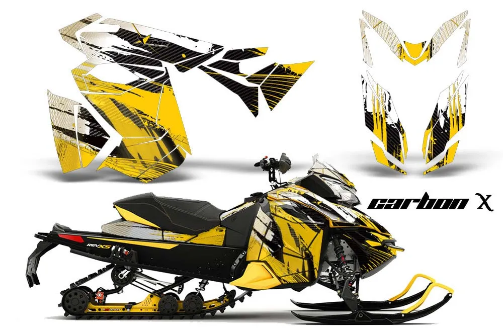 Ski Doo Rev XS Sled Graphic Kit - 2013-2014 Carbon X Yellow