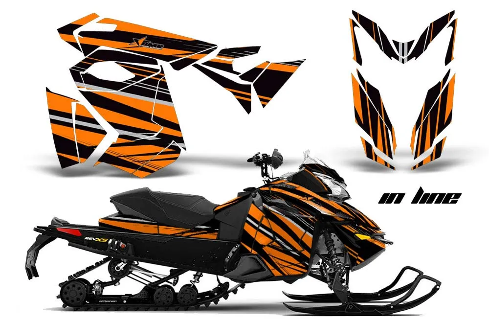Ski Doo Rev XS Sled Graphic Kit - 2013-2014 In Line Orange