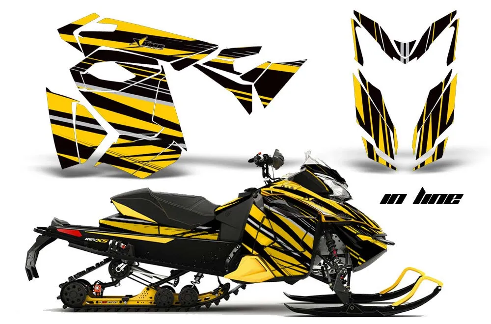 Ski Doo Rev XS Sled Graphic Kit - 2013-2014 In Line Yellow