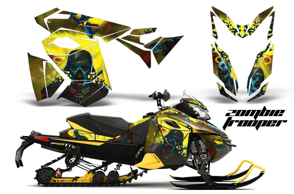 Ski Doo Rev XS Sled Graphic Kit - 2013-2014 Zombie Trooper Yellow