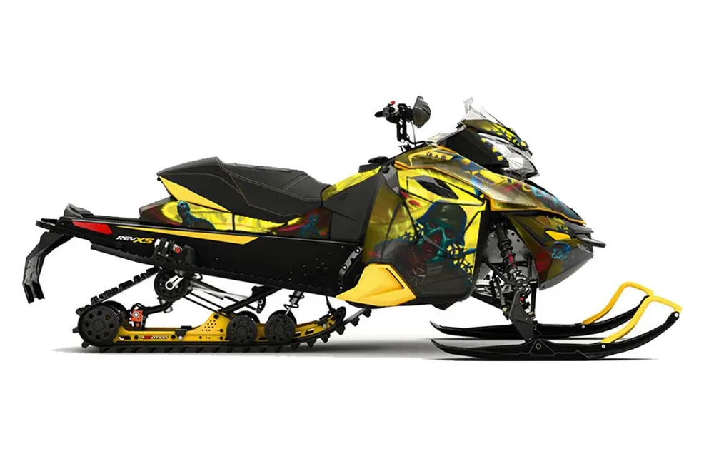 Ski Doo Rev XS Sled Graphic Kit - 2013-2014 Zombie Trooper Yellow