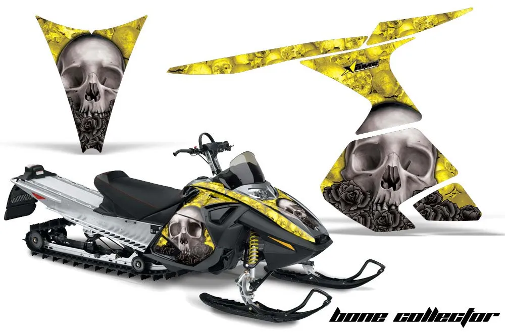 Ski Doo RT Sled Graphic Kit - 2005-2009 Bone Collector Yellow