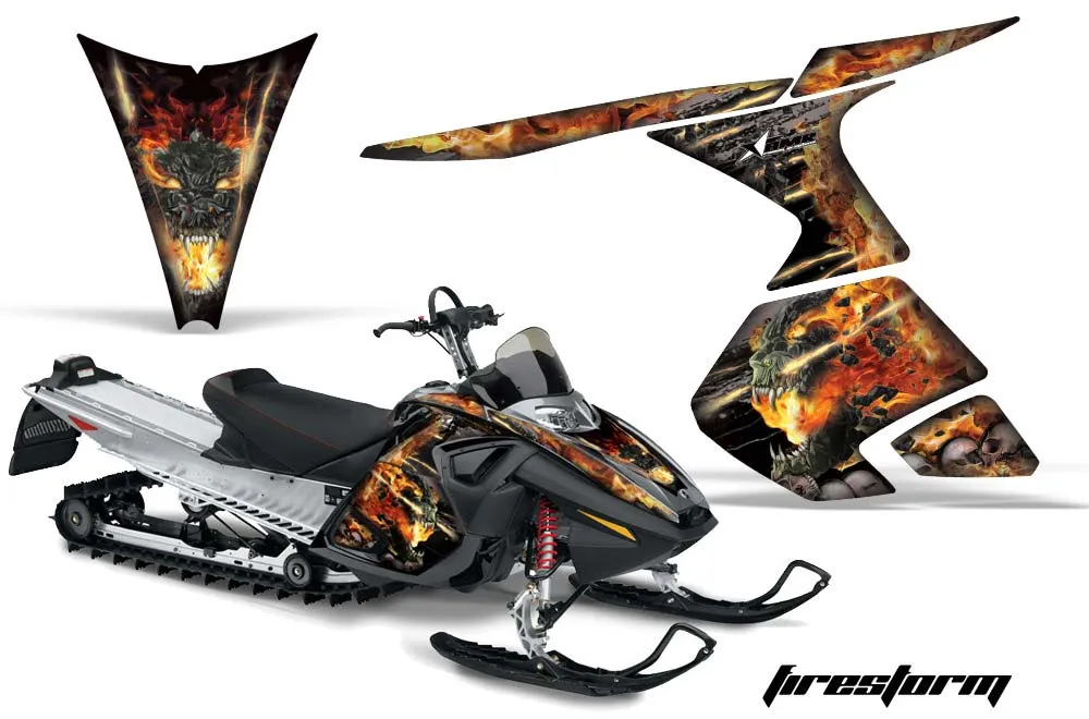 Ski Doo RT Sled Graphic Kit - 2005-2009 Firestorm Black