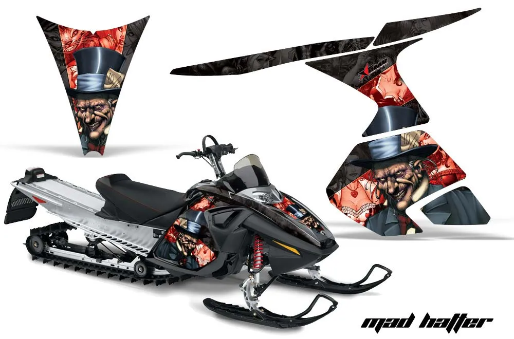 Ski Doo RT Sled Graphic Kit - 2005-2009 Mad Hatter Black