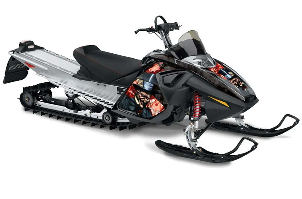 Ski Doo RT Sled Graphic Kit - 2005-2009 Mad Hatter Black