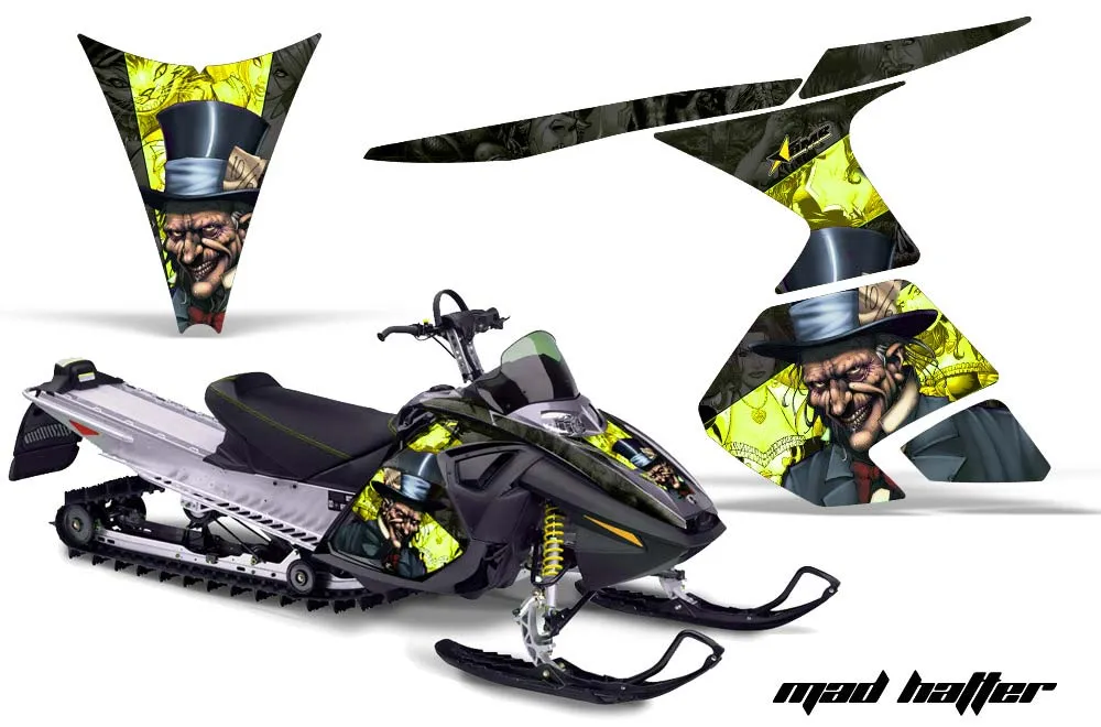 Ski Doo RT Sled Graphic Kit - 2005-2009 Mad Hatter Black