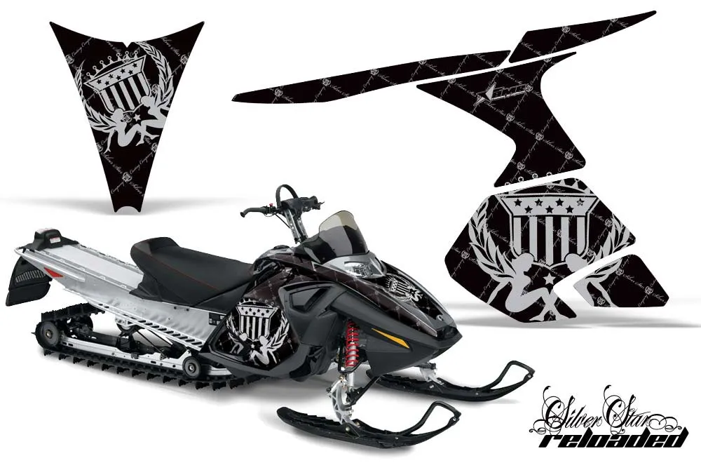Ski Doo RT Sled Graphic Kit - 2005-2009 Silver Star - Reloaded Silver