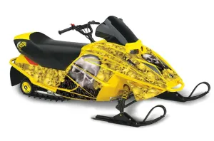 Ski Doo Mini Z Sled Graphic Kit - 2003-2008 Bone Collector Yellow