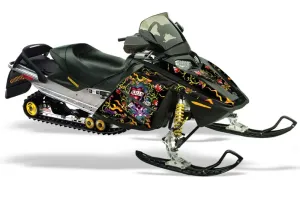 Ski Doo Rev Sled Graphic Kit - 2004-2012 Ed Hardy - Love Kills Black