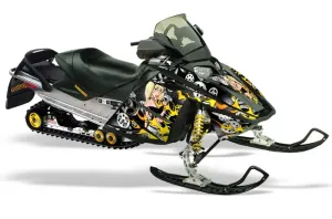Ski Doo Rev Sled Graphic Kit - 2004-2012 Motorhead Mandy Black