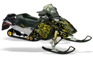 Ski Doo Rev Sled Graphic Kit - 2004-2012 Skulls N Hammers Yellow