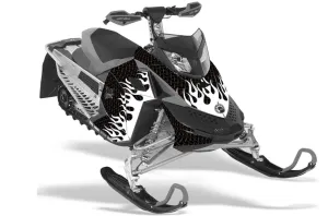 Ski Doo Rev XP Sled Graphic Kit - 2008-2012 Diamond Flames Black