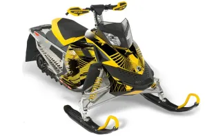 Ski Doo Rev XP Sled Graphic Kit - 2008-2012 Carbon X Yellow