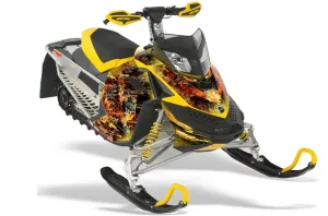 Ski Doo Rev XP Sled Graphic Kit - 2008-2012 Firestorm Yellow