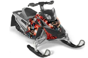 Ski Doo Rev XP Sled Graphic Kit - 2008-2012 Mad Hatter Red