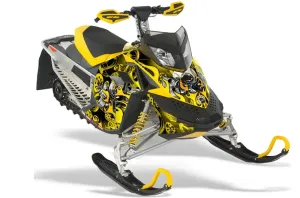 Ski Doo Rev XP Sled Graphic Kit - 2008-2012 Motorhead Yellow