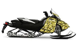 Ski Doo Rev XR Sled Graphic Kit - 2009-2015 Skull Camo Yellow