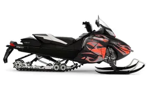 Ski Doo Rev XR Sled Graphic Kit - 2009-2015 Tribal Flames Red