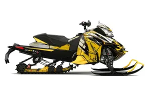 Ski Doo Rev XS Sled Graphic Kit - 2013-2014 Carbon X Yellow