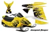 Ski Doo Mini Z Sled Graphic Kit - 2003-2008 Diamond Flames Yellow